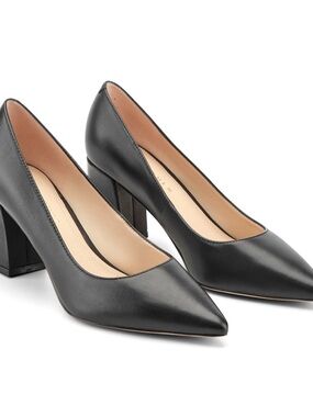 Marc Fisher Zala Black Pointed-Toe Block Heel Pumps